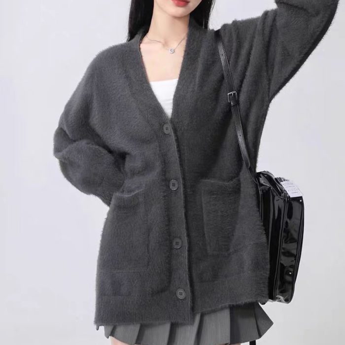 Women's Plush Faux Fur Cardigan - Oversized Loungewear Coat - Image 1