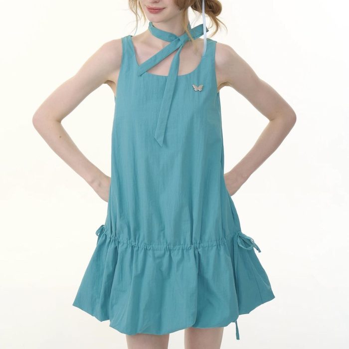 Women's 2025 Tiered Ruffle Hem Slip Dress - Petite Sizing - Image 3