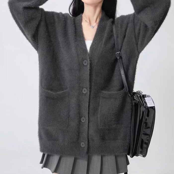 Women's Plush Faux Fur Cardigan - Oversized Loungewear Coat - Image 2