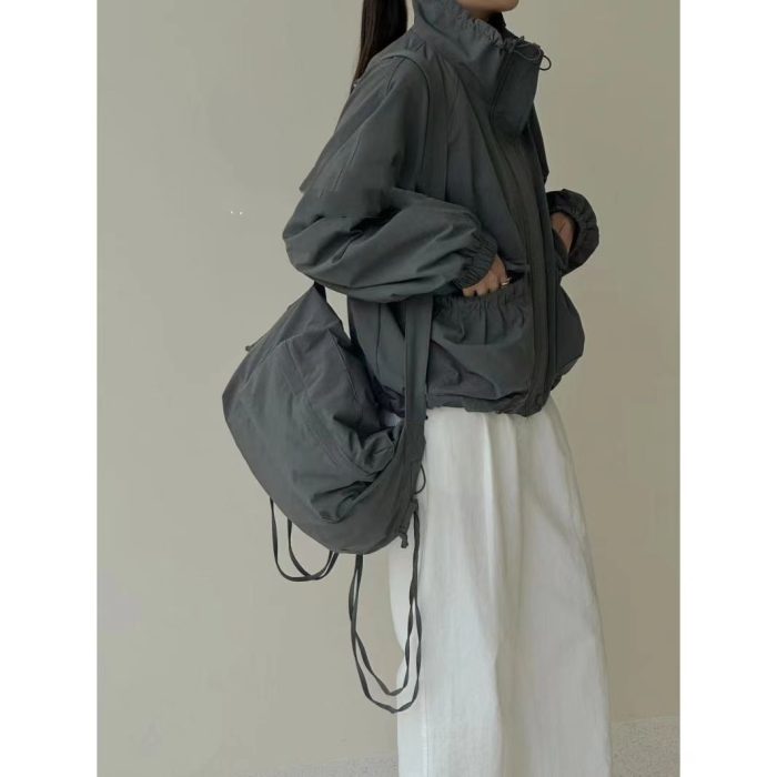 Women's Oversized Utility Jacket - Retro Boyish Fit - Image 2