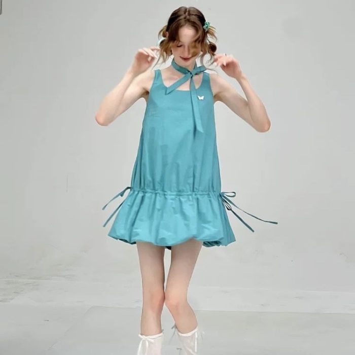 Women's 2025 Tiered Ruffle Hem Slip Dress - Petite Sizing - Image 4