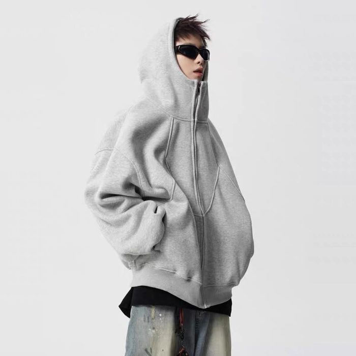 Unisex Deconstructed Hoodie - Heavyweight Patchwork Streetwear - Image 1
