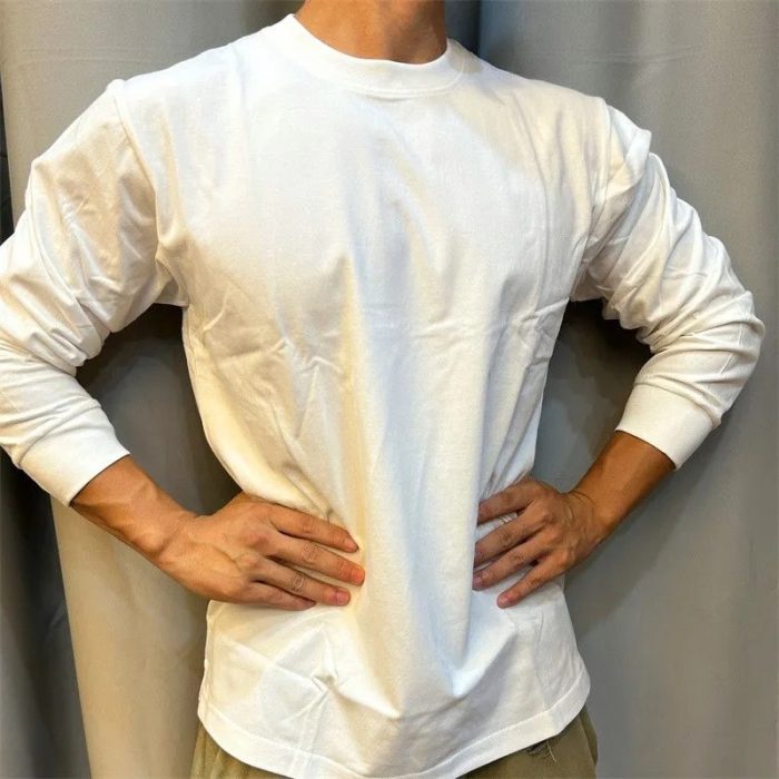 Men's Long Sleeve Crewneck Sweatshirt - Heavyweight Cotton - Image 1
