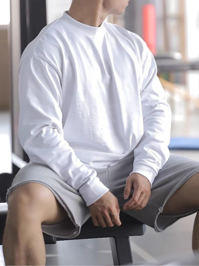Men's Heavyweight Long Sleeve T-Shirt - Classic Crewneck - Image 2