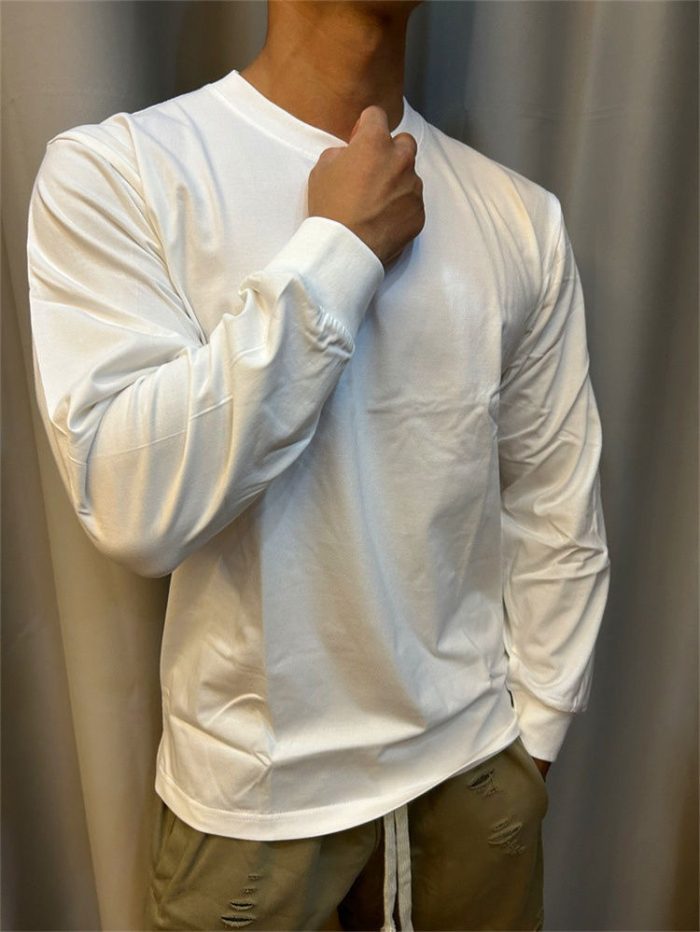 Men's Long Sleeve Crewneck Sweatshirt - Heavyweight Cotton - Image 2