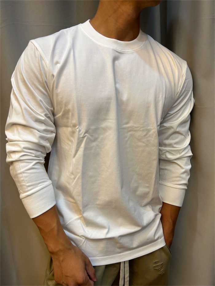 Men's Long Sleeve Crewneck Sweatshirt - Heavyweight Cotton - Image 3
